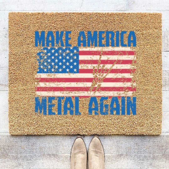 Make America Metal again Heavy Metal Music Coir Doormats