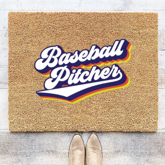 Baseball Pitcher Sayings Player Hobby Coir Doormats