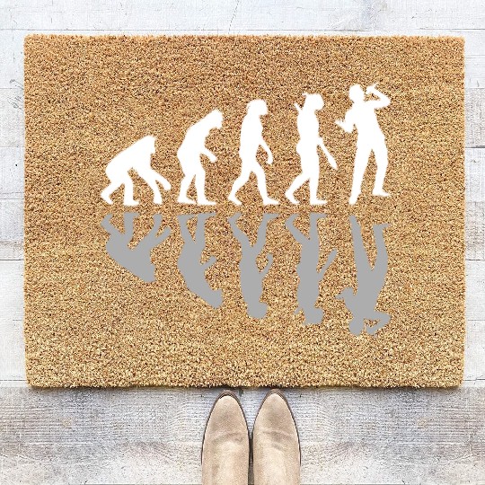 Human Evolution Singer Singing Music Lover Coir Doormats