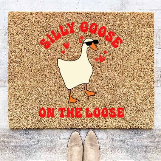 Silly Goose On The Loose Funny Coir Doormats
