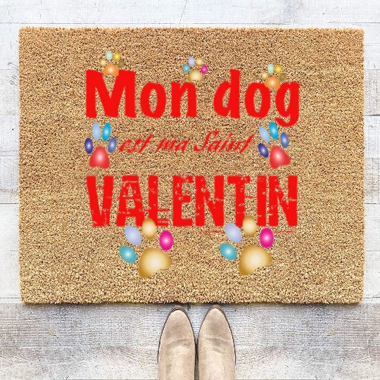 Copy of my dog is my valentine day712 Coir Doormats