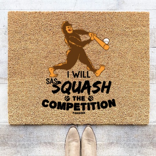 Sasquatch baseball Coir Doormats