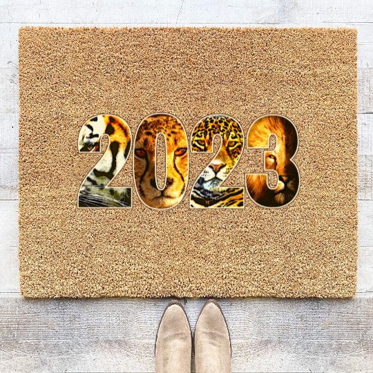 2023 WILD CAT DESIGN TIGER, CHEETAH, JAGUAR, LION Coir Doormats