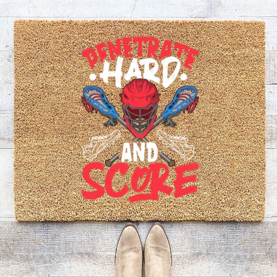 Lacrosse Player Lacrosse Coach Lax Player Sports Coir Doormats