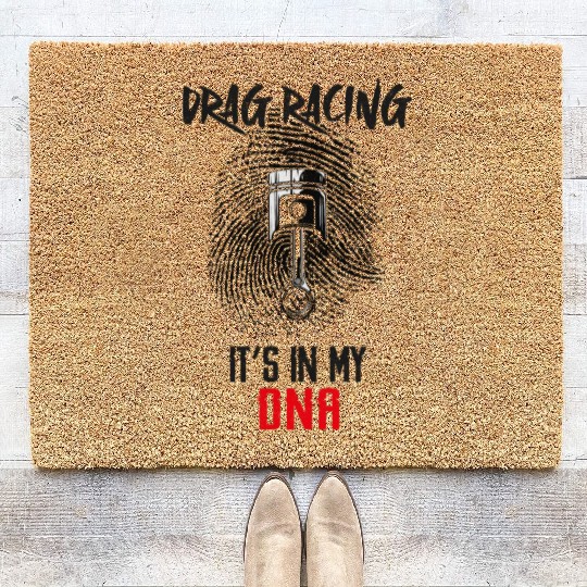 Drag Racing Race Car Fingerprint Coir Doormats