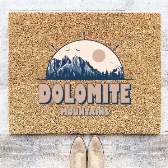 Dolomite Mountains Italy Vintage Mountain Hiking Coir Doormats