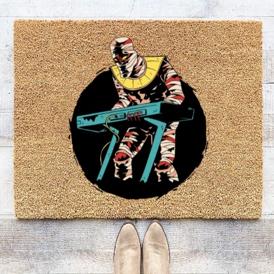 Mummy playing keyboards Mummy playing keyboards in Coir Doormats
