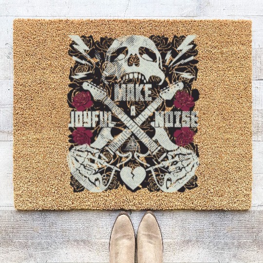 Make a joyful noise with a guitar Coir Doormats