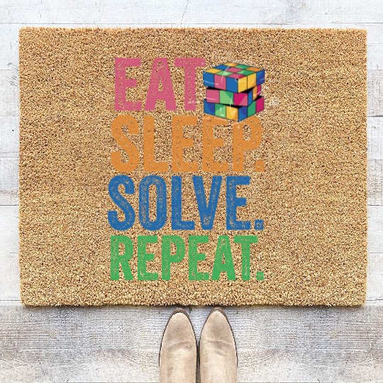 Eat Sleep Solve Repeat Math Speed Cubing Genie Coir Doormats