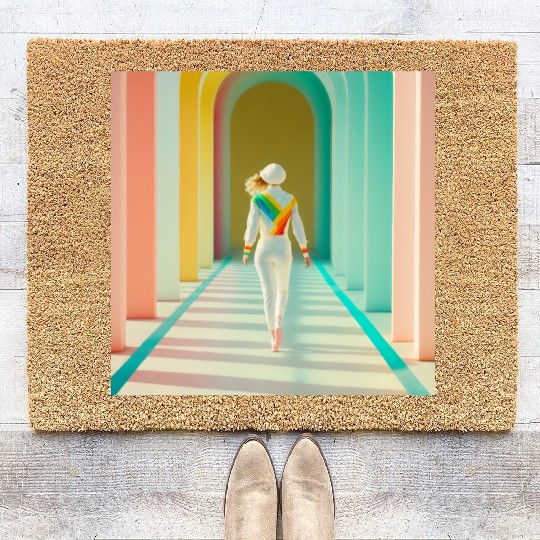 Independent Woman Picture Coir Doormats