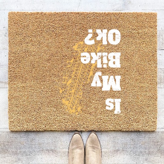 Is my bike Ok Funny Cycling Vintage Biker Coir Doormats