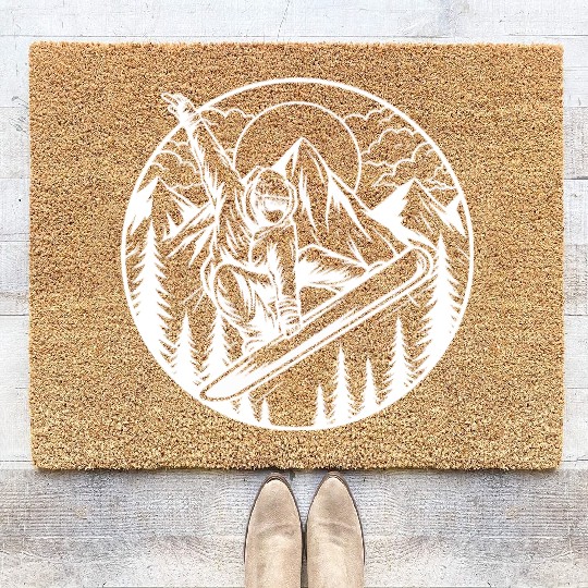 Snowboarder, Snowboarding, Snowboard, Sport Winter Coir Doormats
