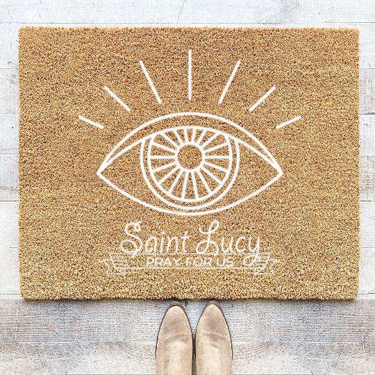 St Lucy St Lucia Patron of Eyes and Blind Catholic Coir Doormats