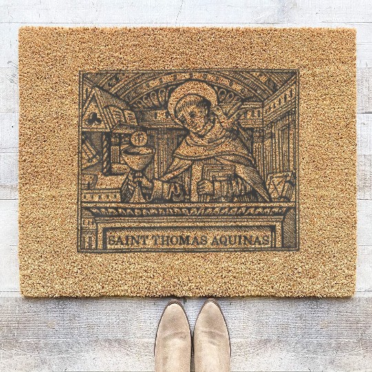 St Thomas Aquinas Patron Saint Students Catholic S Coir Doormats