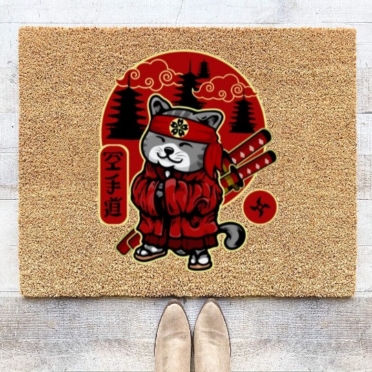 Samurai Cat Coir Doormats