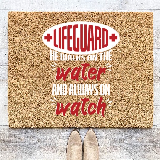 Lifeguard Walks On Water And On Watch Coir Doormats
