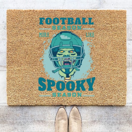 Football season spooky season zombie Football seas Coir Doormats