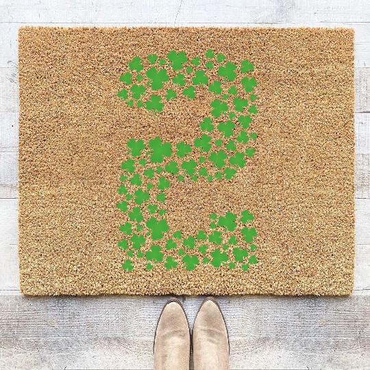 Green Shamrocks St Patrick Day 2 Year old Toddler Coir Doormats