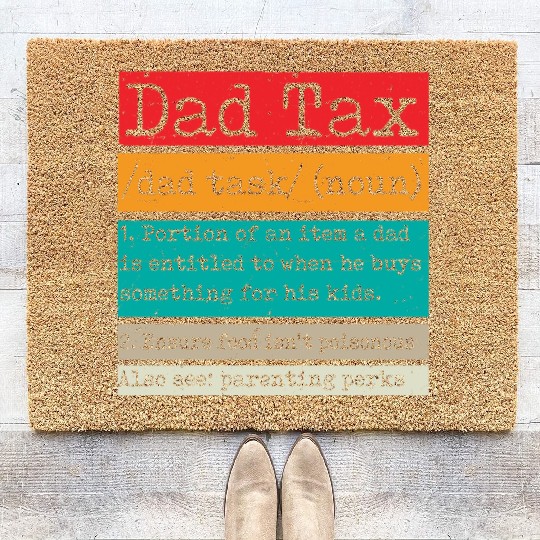 Vintage Dad Tax Definition Men Funny Father's Day Coir Doormats