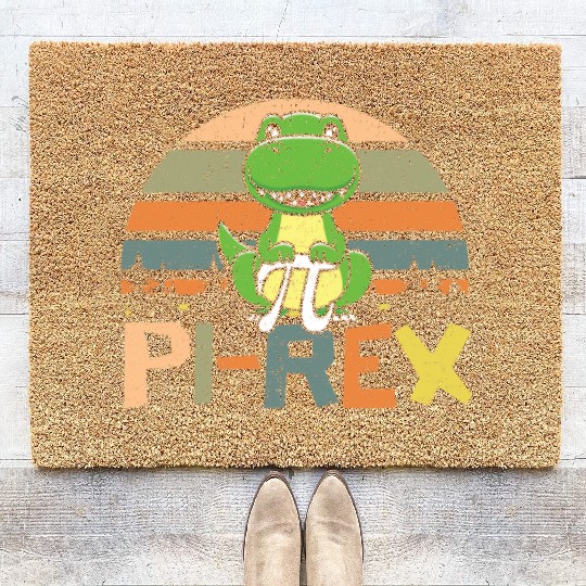 Pi-rex Dinosaur Math Teacher Mathematician Pi Day Coir Doormats