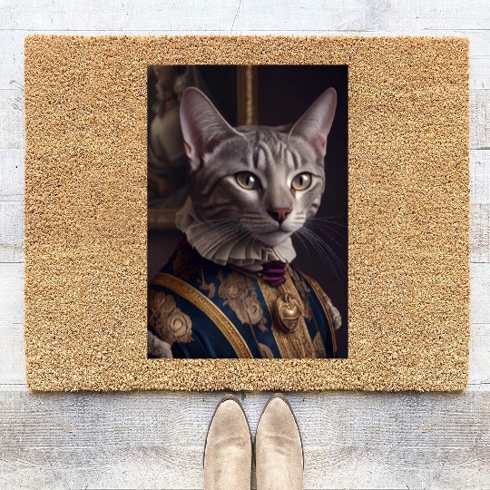Egyptian Mau Cat Breed Portrait Royal Renaissance Coir Doormats