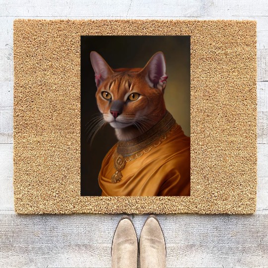 Chausie King Cat Breed Portrait Royal Renaissance Coir Doormats