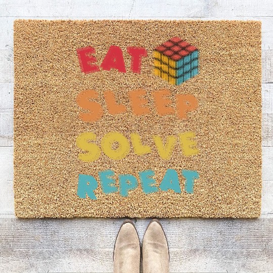 Eat Sleep Solve Repeat Math Speed Cubing Genie Coir Doormats