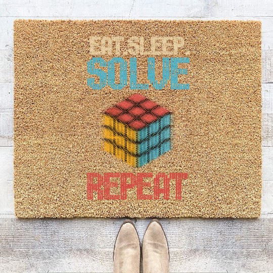 Eat Sleep Solve Repeat Math Speed Cubing Genie Coir Doormats