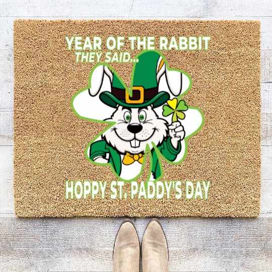 Year of the Rabbit - St. Paddy's Day Coir Doormats