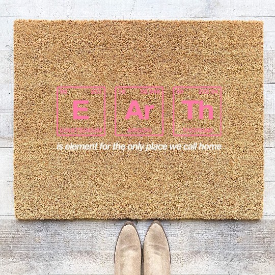 EARTH - written in elements of the periodic table Coir Doormats