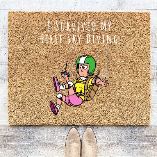 I Survived My First Sky Diving Coir Doormats