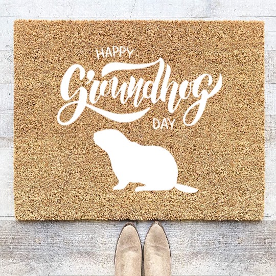 Happy Groundhog Day Coir Doormats Funny Groundhog