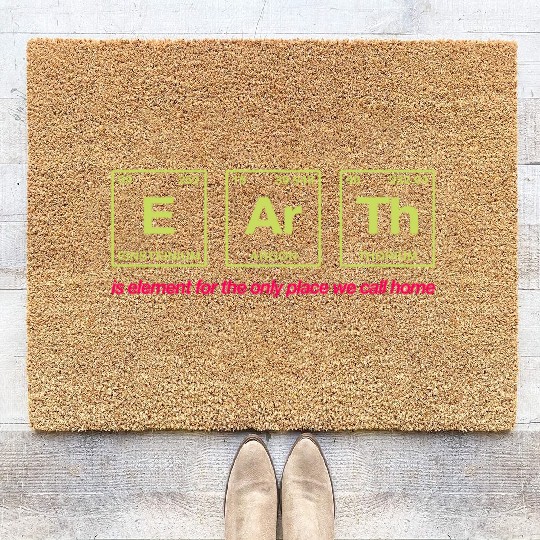 EARTH - written in elements of the periodic table Coir Doormats