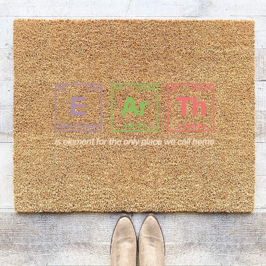 EARTH - written in elements of the periodic table Coir Doormats