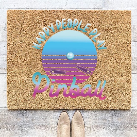 Happy People Play Pinball Retro 80s Coir Doormats