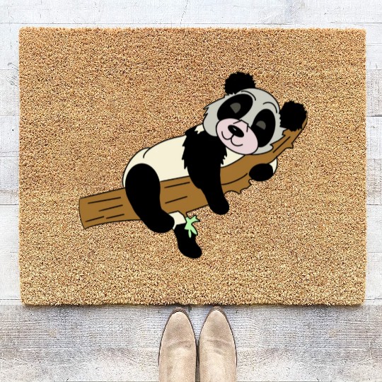 Little sleeping panda Coir Doormats