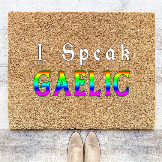 St Patricks Day Rainbow LGBT | I Speak Gaelic Coir Doormats