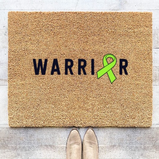 Warrior Lime Green Awareness Ribbon Lyme Disease Coir Doormats