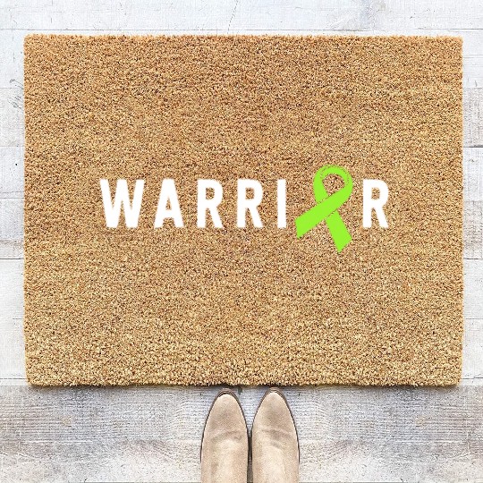 Warrior Lime Green Awareness Ribbon Lyme Disease Coir Doormats