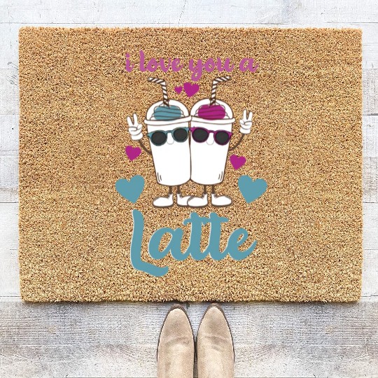 I Love You A Latte Coir Doormats