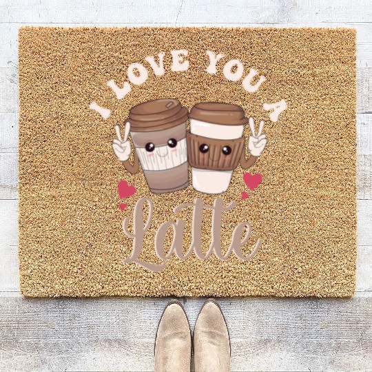 I Love You A Latte Coir Doormats