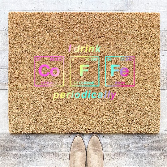 COFFEE - with elements of the periodic table Coir Doormats