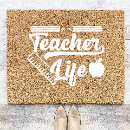 Teacher Life Cute Teacher's Day First Day Of Schoo Coir Doormats