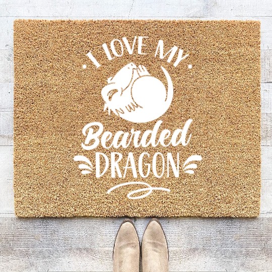 I Love My Bearded Dragon Pet Reptile Lover Animal Coir Doormats
