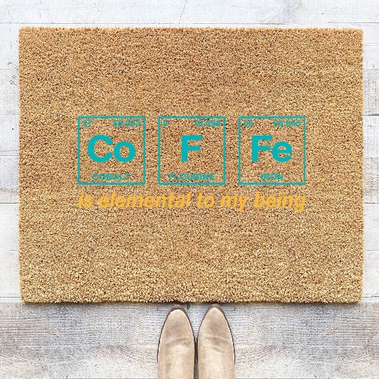 COFFEE - with elements of the periodic table Coir Doormats