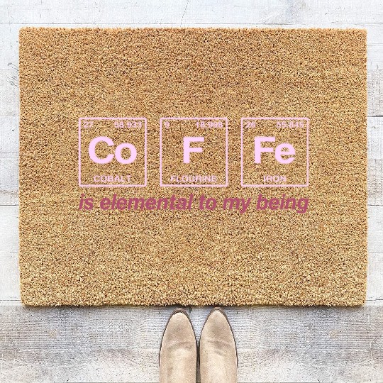 COFFEE - with elements of the periodic table Coir Doormats