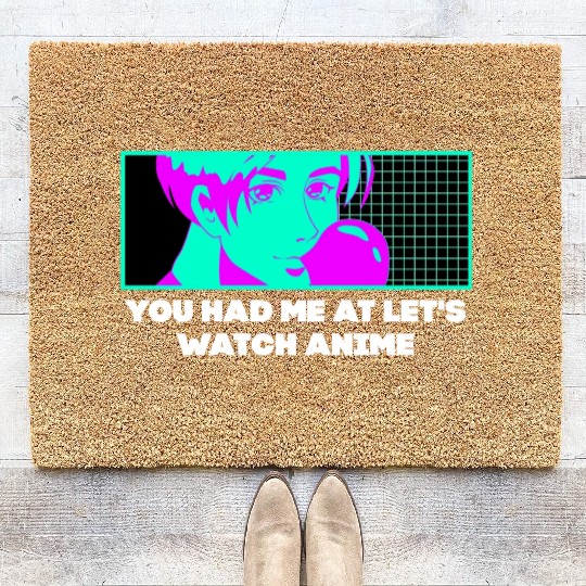 Had Me at Lets Watch Anime Couples Japanese Lovers Coir Doormats