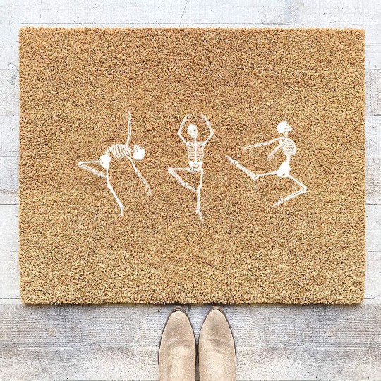 Ballet dancing skeleton Coir Doormats