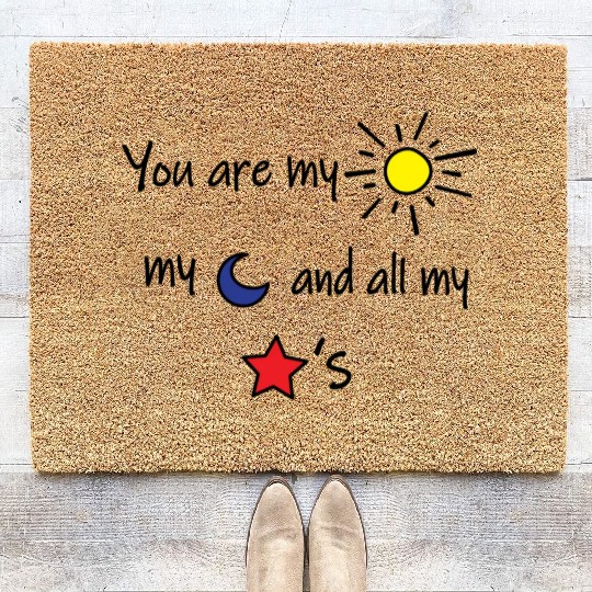 Sun Moon and Stars Coir Doormats