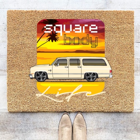 square Santa Fe Tan Coir Doormats